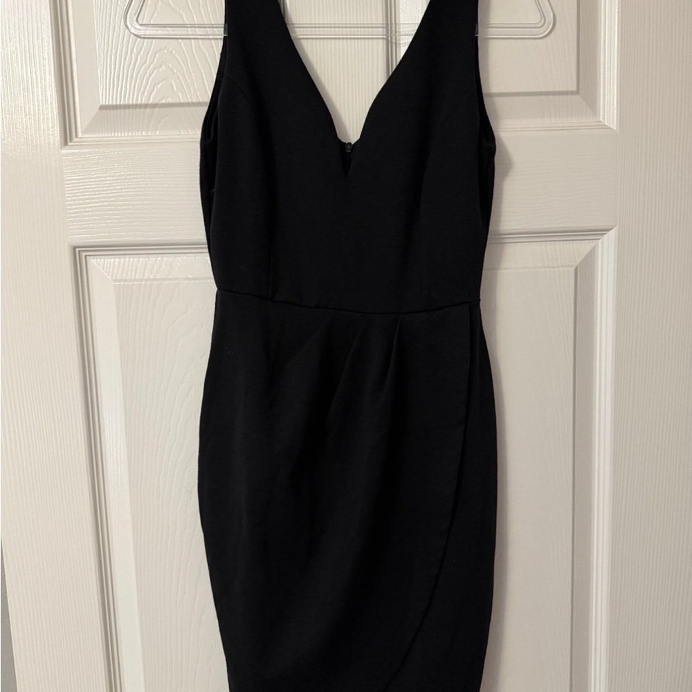 Black Sleeveless V Neck Bodycon Dress Size S